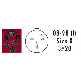 CONNECTEUR RECEPTACLE ROUGE 3 CONTACTS SOCKET AWG 20