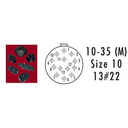 CONNECTEUR RECEPTACLE ROUGE 13 CONTACTS SOCKET AWG 22