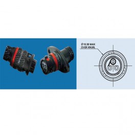 CONNECTEUR RECEPTACLE INLINE ORANGE 3 CONTACTS SOCKET AWG 22