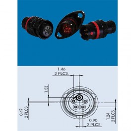 CONNECTEUR PLUG GRIS 5 CONTACTS PIN AWG 24