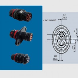 CONNECTEUR PLUG JAUNE 6 CONTACTS SOCKET PIN AWG 24