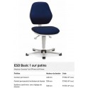 CHAISE ESD BASIC PATINS CONTACT PERM. INCL ASS. TISSU NOIR